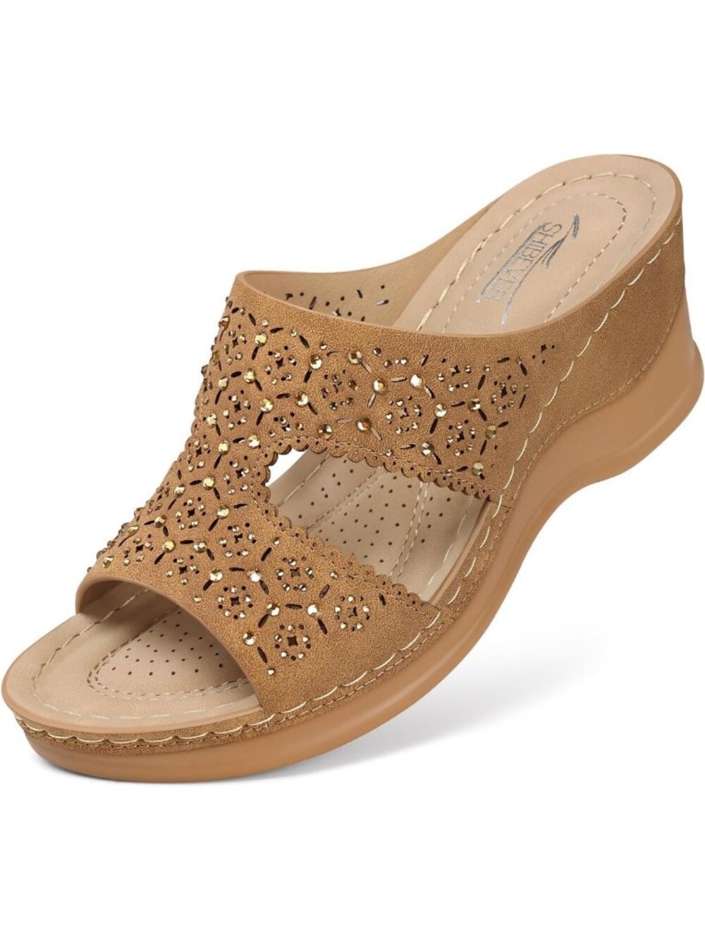 Stylish Wedge Sandals for Women | Dressy Slip-On Comfort Low Heel Footwear